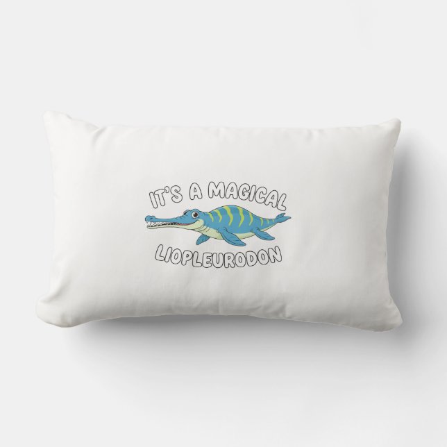 Coussin Rectangle Cute Magical Liopleurodon Fantasy Prehistoric Ocea (Recto)