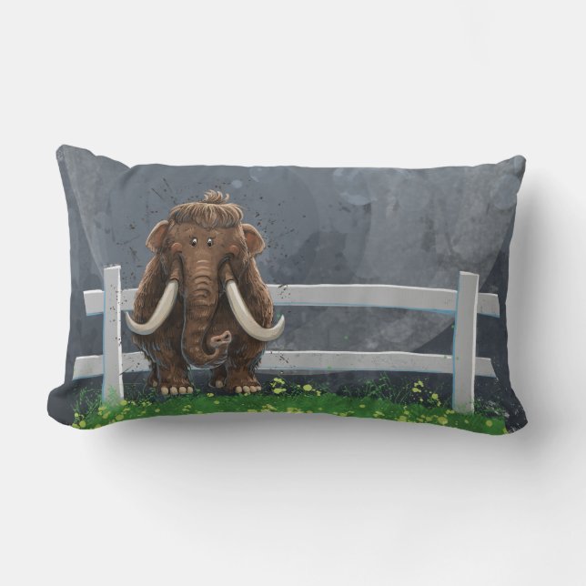 Coussin Rectangle Cute Mastodon (Recto)