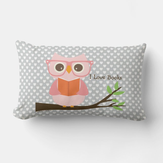 Coussin Rectangle Cute Owl Lecture (Recto)