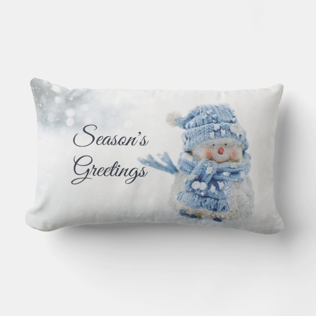 Coussin Rectangle Cute Snowman au photographe de Christmas (Recto)