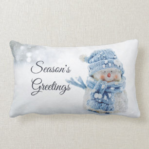 Coussin Rectangle Cute Snowman au photographe de Christmas