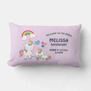 Coussin Rectangle Cute White Unicorns Magique Mama & Baby Birth