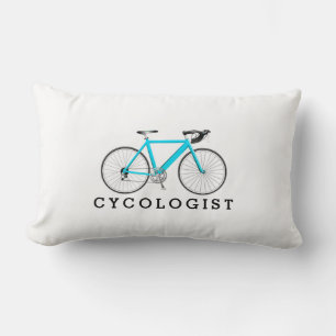 Coussin Rectangle Cycologiste Turquoise Vélo Sur Blanc