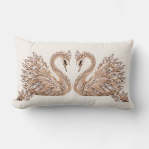 Coussin Rectangle Cygne de cristal de luxe