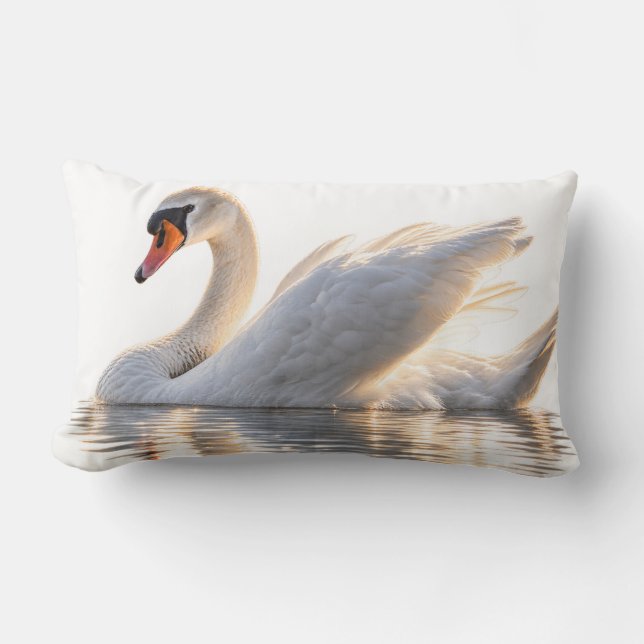 Coussin Rectangle Cygne doré sur l'eau (Recto)