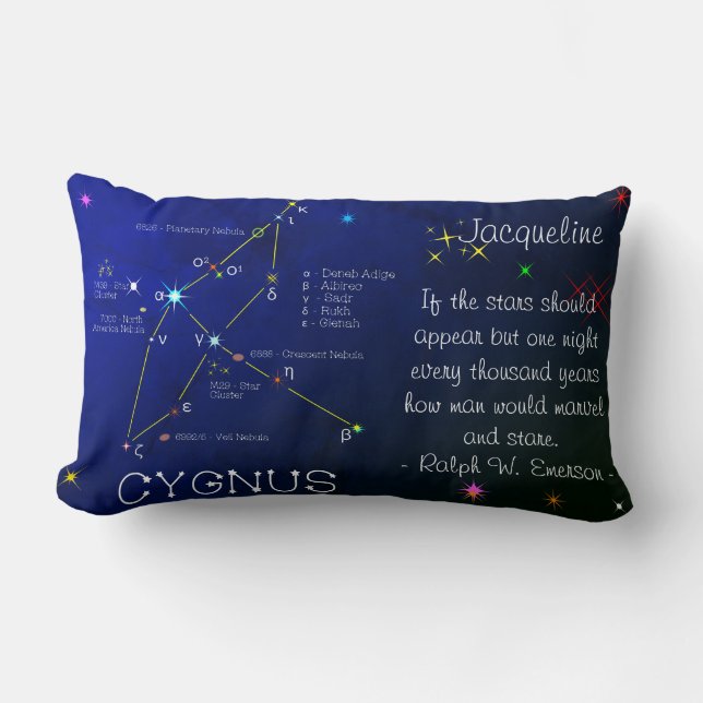 Coussin Rectangle Cygnus de constellation de l'hémisphère nord (Recto)