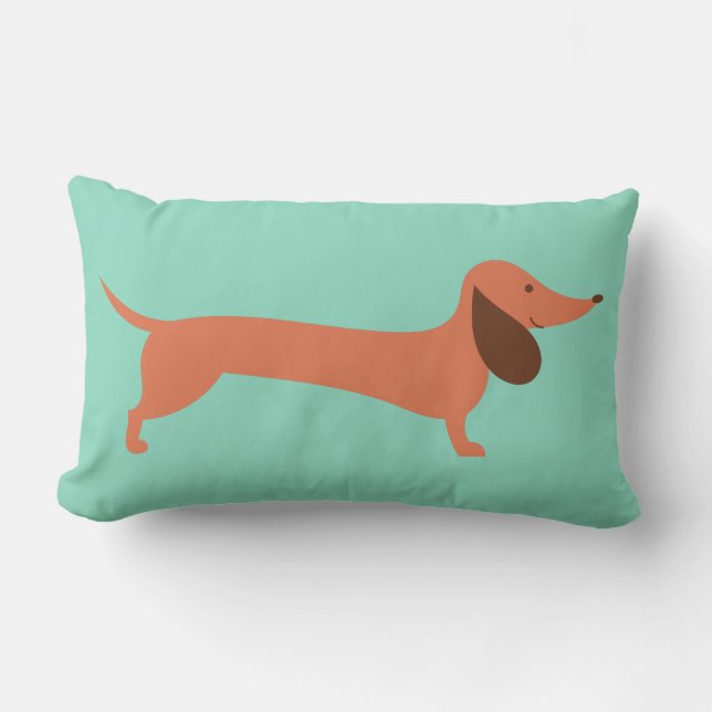 Coussin Rectangle Dachshund joyeux (Recto)
