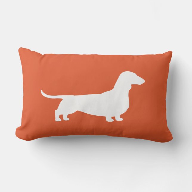 Coussin Rectangle Dachshund Silhouette - Petit chien épluché (Recto)