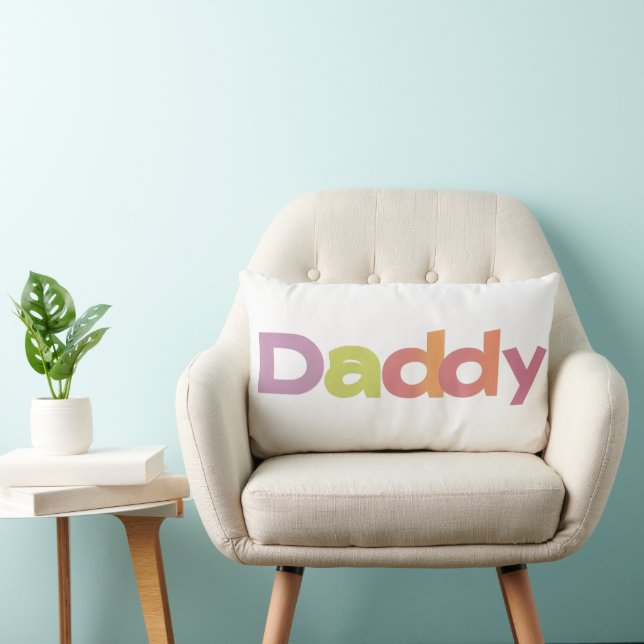 Coussin Rectangle Daddy Colorful Slogan (Chaise)