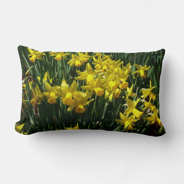 Coussin Rectangle Daffodiles Jaunes I Fleurs De Printemps Cheveux (Recto)