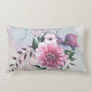 Coussin Rectangle Dahlia Couleurs Cool traditionnelles