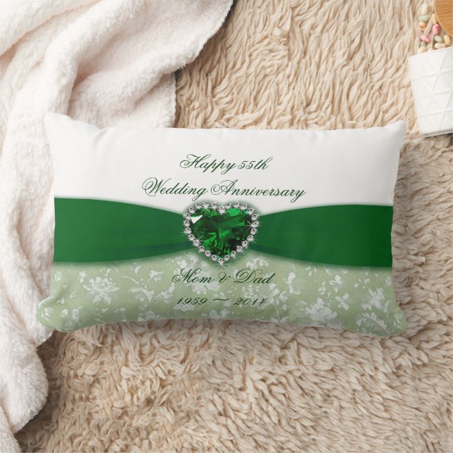 Coussin Rectangle Damask 55e anniversaire du Mariage (Couverture)