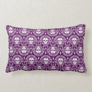 Coussin Rectangle Damassé morte - motif chic de crâne de sucre