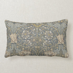 Coussin Rectangle Damassé vintage bleue