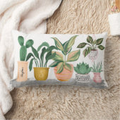 Coussin Rectangle Dame Plante folle | Chic Plantes pointillés (Blanket)