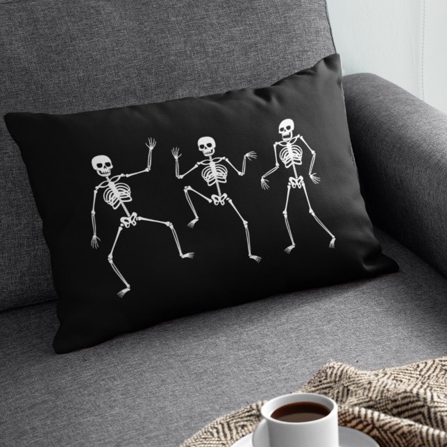 Coussin Rectangle Dancing Skeleton Drôle Éffrayant Halloween (Créateur téléchargé)