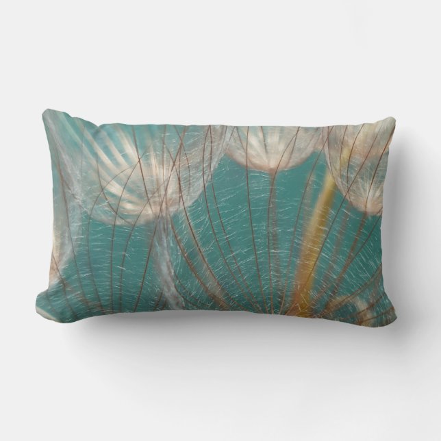Coussin Rectangle Dandelion blanc en gros plan photographie (Recto)