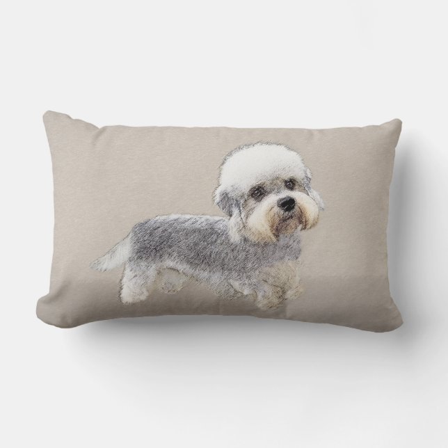 Coussin Rectangle Dandie Dinmont Terrier Peinture originale de Chien (Recto)