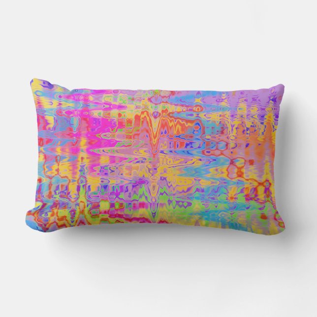Coussin Rectangle Danse Abstraite Arc-en-ciel (Recto)