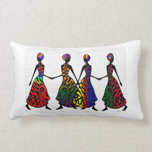 Coussin Rectangle Danse africaine de fraternité