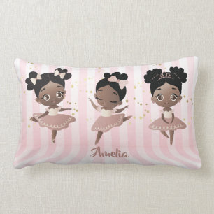Coussin Rectangle Danse de ballet de filles afro-américaines, Baller