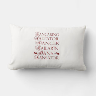 Coussin Rectangle Danseur en plusieurs langues Roumain Portugais