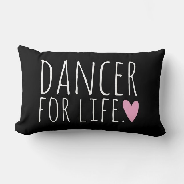 Coussin Rectangle Danseur pour le noir de la vie avec le coeur (Recto)