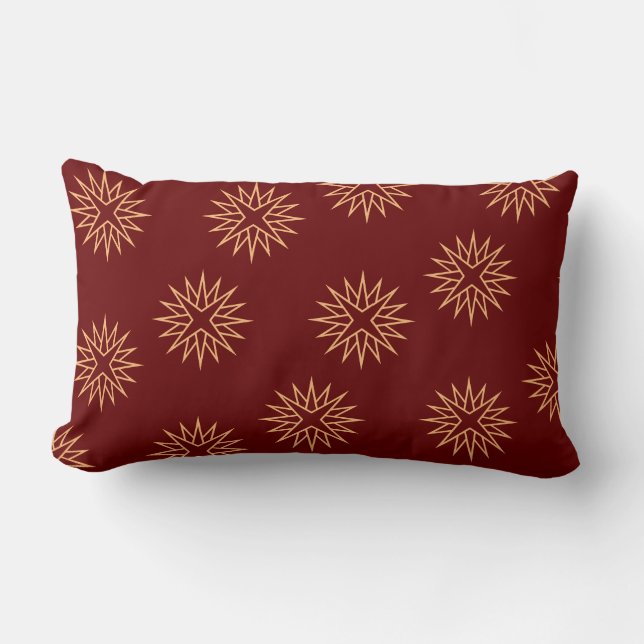 Coussin Rectangle Dark Red et Gold Star (Recto)