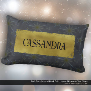 Coussin Rectangle Dark Stars Celestin Black Gold Nom