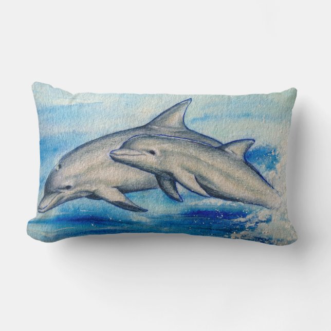 Coussin Rectangle Dauphins (Recto)