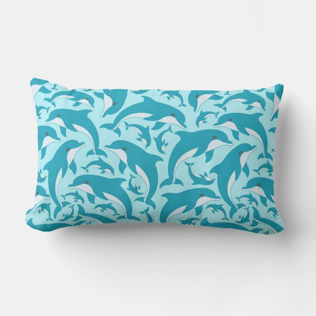 Coussin Rectangle Dauphins mignons (Recto)