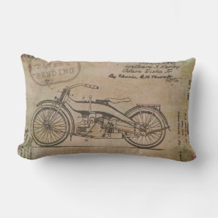 Coussin Rectangle Davidson Motorcycle Brevet Harley En attente Vélo
