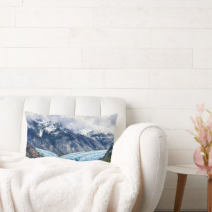 Coussin Rectangle Dawes Glacier en aquarelle Alaska Cabines Lodge Co