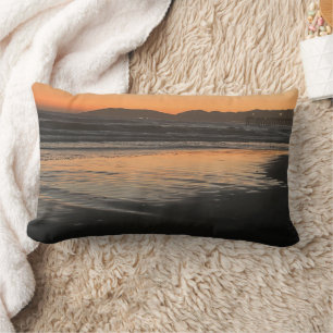 Coussin Rectangle De Dusk Jusqu'À La Lumière Du Fil À La Plage Photo
