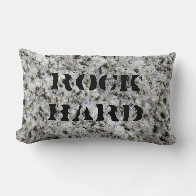 Coussin Rectangle De granit de roche blanc dur avec le texte (Recto)