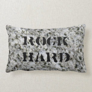 Coussin Rectangle De granit de roche blanc dur avec le texte