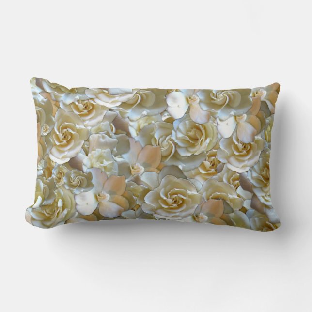 Coussin Rectangle De nombreux beaux pétales de rose      (Recto)