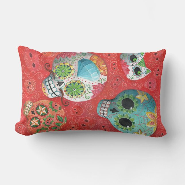 Coussin Rectangle De trois jours des crânes morts (Recto)