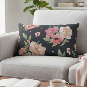 Coussin Rectangle Décor Aquarelle Florale