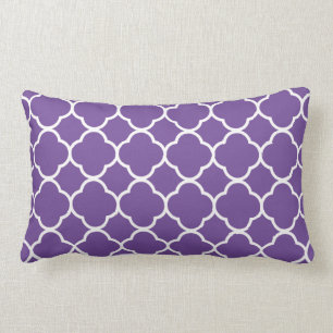 Coussin Rectangle Décor blanc pourpre Quatrefoil Noël 2020