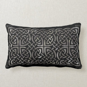 Coussin Rectangle DÉCOR celtique noir et argent