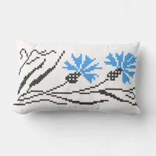Coussin Rectangle Décor croix de Cornflower bleu