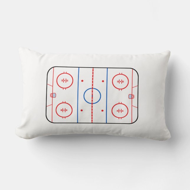 Coussin Rectangle Décor de match de hockey de diagramme de patinoire (Recto)