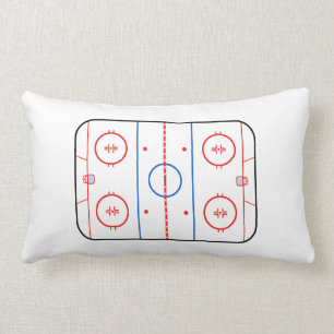 Coussin Rectangle Décor de match de hockey de diagramme de patinoire