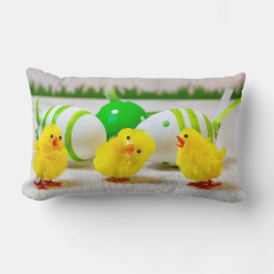 Coussin Rectangle Décor de Pâques - OEufs de Pâques et poussins