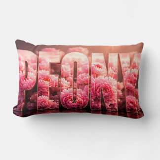 Coussin Rectangle Décor floral botanique de luxe pivoine