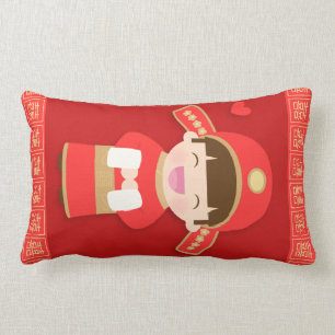 Coussin Rectangle Décor mignon de mariage de jeune marié de chinois