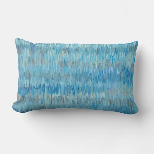 Coussin Rectangle décoration de la maison artistique peinte en bleu  (Recto)