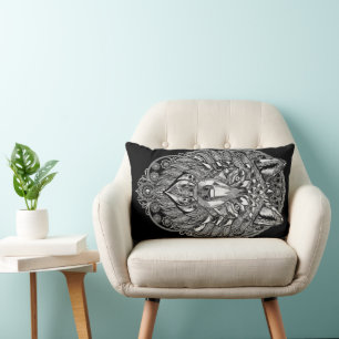 Coussin Rectangle Décoration murale Loup de cristal Art en ligne b