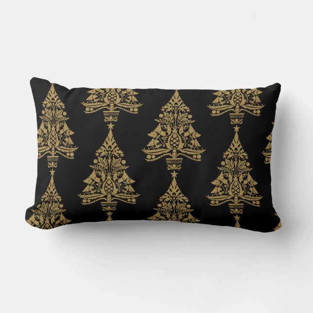 Coussin Rectangle Décorations scandinaves nordiques d'arbres de Noël (Recto)